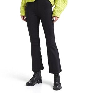 Helmut Lang Black Scuba Moto Neoprene Ribbed Knee Flare Pants Size Large